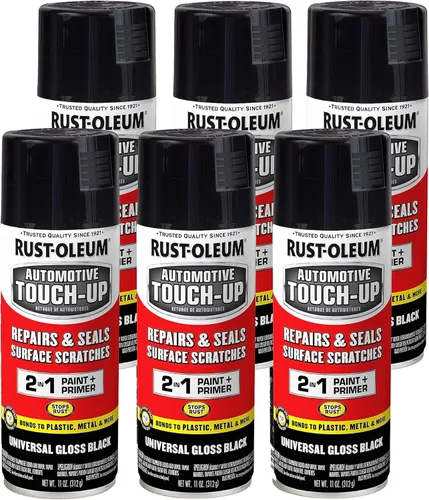 Vista 3 de Rust-Oleum 292325-6PK Pintura en aerosol de retoque universal automotriz, 11 onzas, blanco brillante universal, paquete de 6