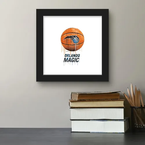 Vista 4 de Trends International Gallery Pops NBA Orlando Magic - Drip Basketball Wall Art Wall Poster, 12.00" x 12.00", Black Frame Version