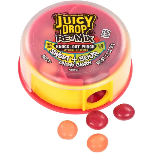 Vista 6 de Juicy Drop Re-Mix - Paquete variado de dulces de Pascua masticables dulces y ácidos, dulces dulces en varios sabores afrutados, divertidos rellenos