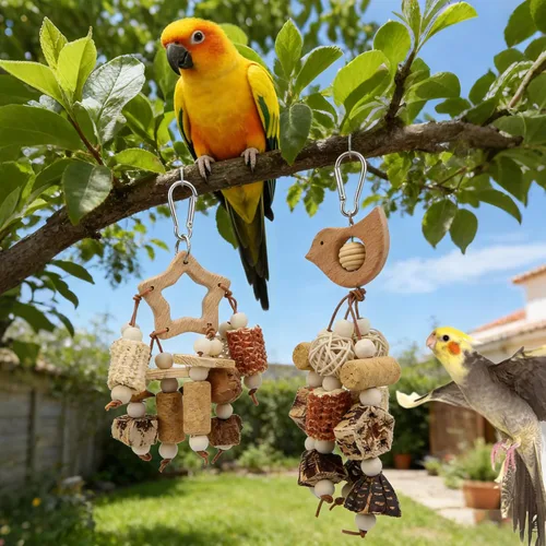 Vista 5 de Litewoo 2PCS Natural Bird Forrajeando Loro Trituración Masticar Juguetes