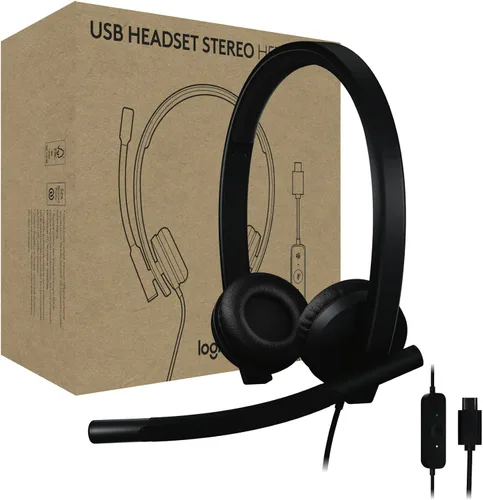 Vista 10 de Logitech H570e - Auriculares USB con micrófono para PC y Mac, auriculares con cable USB-A con sonido mono, micrófonos con cancelación de ruido