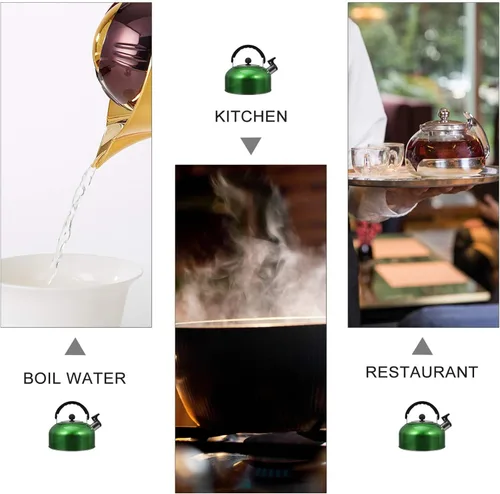 Vista 8 de DOITOOL Teakettle - Tetera de 2 cuartos de galón de 2 litros, hervidor de té silbante de acero inoxidable, hervidores de té de acero inoxidable