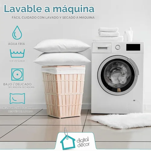 Vista 3 de Digital Decor Almohadas Premium de Hotel, Fabricadas en Estados Unidos, Hipoalergénicas, Sin Plumón, con Funda de 100% Algodón, Soporte Medio Firme