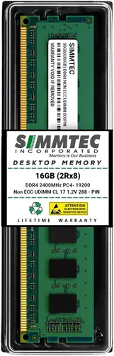 Vista 18 de Simmtec RAM 4GB DDR4 2666MHz DIMM PC4-21300 UDIMM Non-ECC 1.2V CL19 288-Pin Computadora de escritorio RAM módulo de actualización de memoria