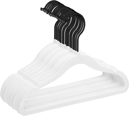 Vista 13 de MIZGI Perchas de terciopelo para bebé, perchas antideslizantes para niños y niños pequeños, perchas de 11.8 pulgadas para ropa de bebé, paquete
