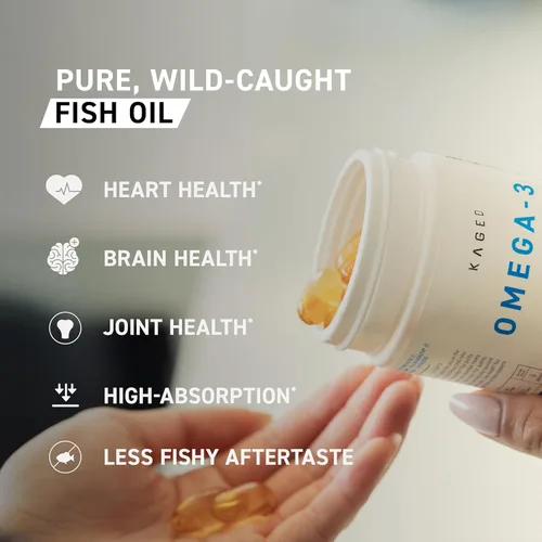 Vista 4 de Kaged Cápsulas blandas Omega 3 Sin sabor Suplemento de aceite de pescado 3000 mg de ácidos grasos Omega 3 con EPA y DHA Ultra puro, sin