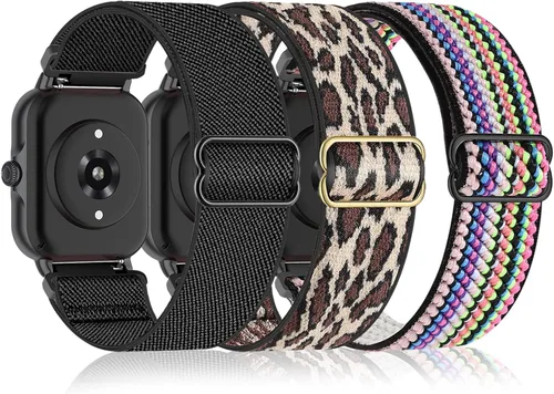 Vista 9 de Bolesi Paquete de 3 correas elásticas de nylon compatibles con Amazfit Bip 5/Bip 6/Balance 2/Balance/GTR 4/3 Pro/3/2/2e/47mm, correas de repuesto