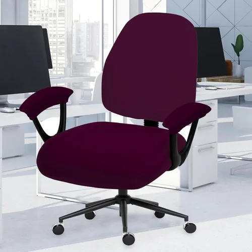 Vista 99 de Fundas elásticas resistentes al agua para sillas de computadora - Protectores lavables para respaldo giratorio y asiento para mascotas - Negro