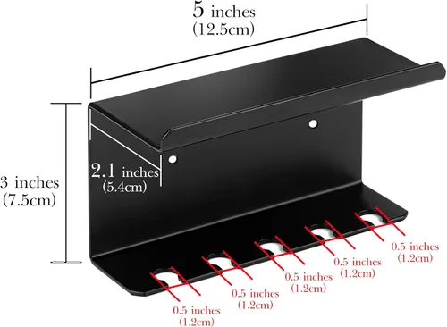 Vista 2 de Linkidea Soporte para cepillo de dientes montado en la pared para ducha, autoadhesivo de aluminio, 5 ranuras, cepillo de dientes y pasta de dientes