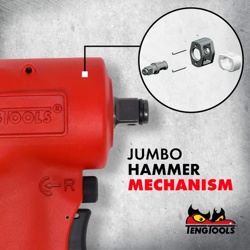 Vista 8 de Teng Tools ARWM12M - Pistola de llave de impacto neumática compacta reversible de 1/2 pulgada de alto par