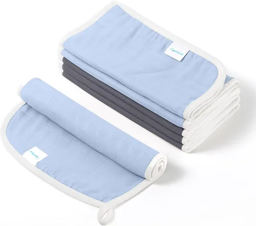 CottCare Paquete de 6 paños de muselina para bebé, suaves y agradables al tacto, 19.5 x 10.5 pulgadas, paños para eructos para recién nacidos,