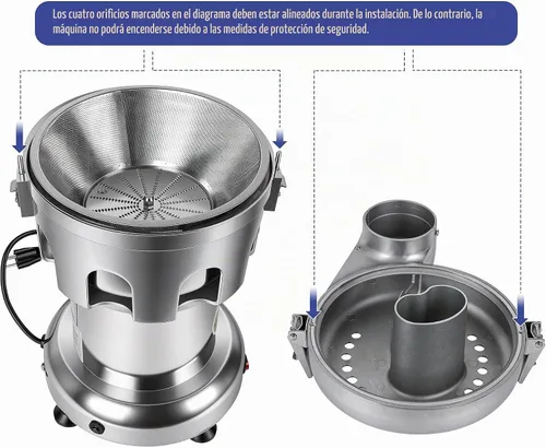 Vista 3 de Máquina del exprimidor, fabricante de jugo de frutas y verduras, extractor comercial del jugo de acero inoxidable resistente 110V 370W