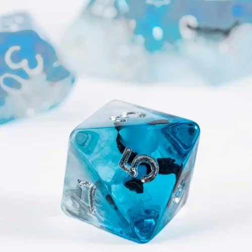 Vista 3 de Cusdie Dados DND de 7 Dados, Juego de Dados Poliédricos Rellenos con Animal, para Juego de Rol D&D Dados (Águila)