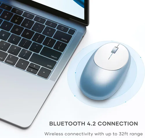 Vista 2 de Satechi M1 - Mouse inalámbrico Bluetooth, recargable USB-C, compacto y portátil, para MacBook Air/Pro M5/M4, iPad Air/Pro M5/M4/M3, iPad mini, Mac