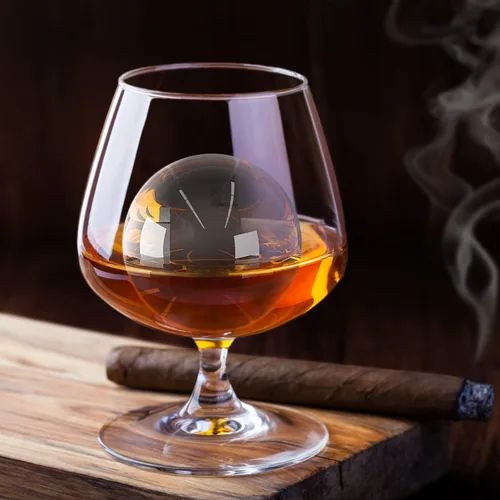 Vista 3 de TINANA – Molde para esferas de hielo de 2 pulgadas, transparente de cristal, prepara 8 bolas redondas grandes, para cócteles, whisky y bebidas
