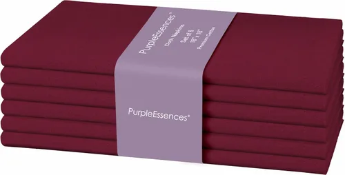 Vista 33 de PurpleEssences - Juego de 6 servilletas de tela para cena 100% algodón de 45x45 centímetros - Suave y duradero, lavable - Ideal para fiestas