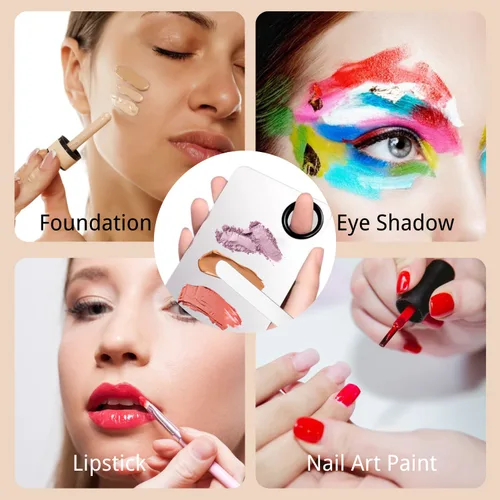 Vista 5 de CKONXE Juego de 5 espátulas coreanas de maquillaje, paletas de maquillaje de acero inoxidable y espátula, paletas de mezcla de maquillaje, espátula