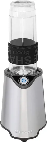 Vista 3 de Mironi minilicuadora personal para hacer licuados y smoothies con taza trituradora, 2 botellas licuadoras y libro de recetas (versión inglés), Acero