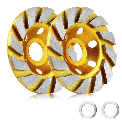 2 piezas de piedra de hormigón de 4 pulgadas de cerámica Turbo diamante molienda de la taza muelas angulares resistentes de 12 segundos para