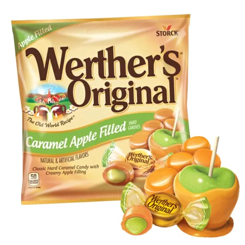 Vista 4 de Needzo Caramelo duro con centro relleno de manzana, caramelos compartibles envueltos individualmente, caramelos gourmet