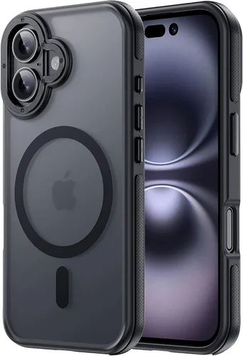 Vista 62 de Tigowos Funda Magnética para iPhone Air Compatible con MagSafe Resistente a Caídas de 16 Pies Cubierta Trasera con Sensación de Piel Mate a Prueba