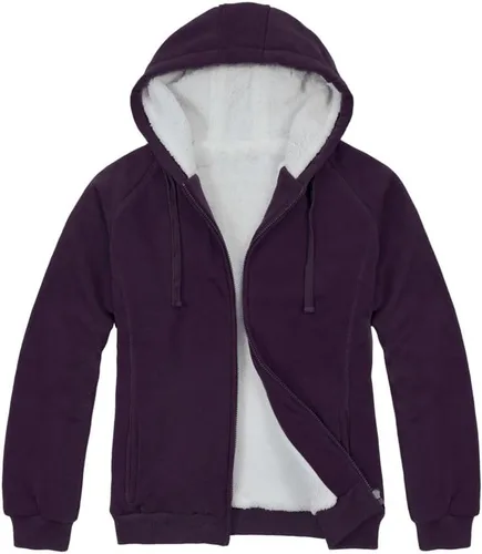 Vista 4 de Victory Outfitters - Sudadera con capucha de forro polar con cremallera y forro bereber suave para mujer
