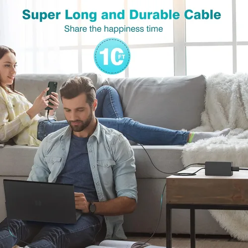 Vista 7 de Cargador de 65 W compatible con Microsoft Surface Pro 11, 10, 9, 8, 7+, 7, 6, 5, 4, 3, X, adaptador de corriente para Windows Surface Laptop