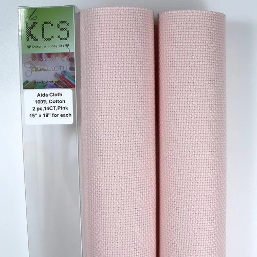 Vista 44 de KCS 2 piezas de tela de costura de algodón Aida de punto de cruz de 15 x 18 pulgadas (blanco antiguo, 14 unidades)