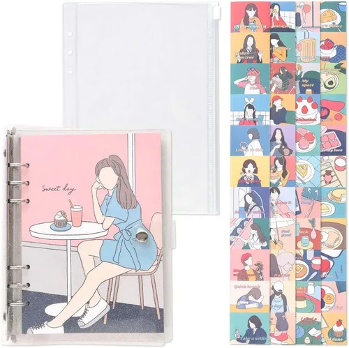 Vista 8 de Monolike A5 FALL IN NEWTRO Ver.2 Diary Set, Be full of happiness - Academic Planner Weekly & Monthly Planner with PVC Cover, Zipper bag, Sticker