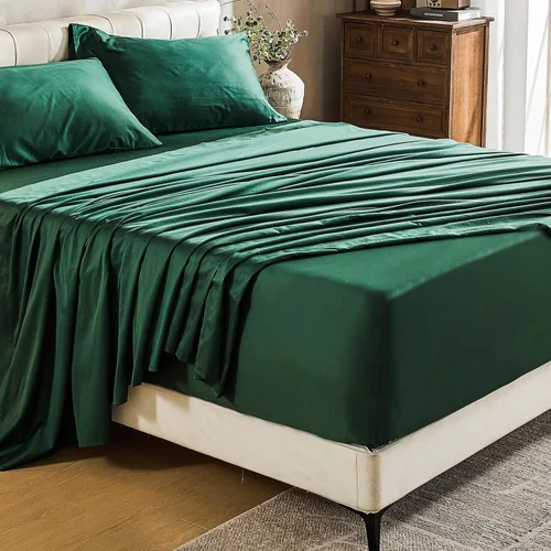 Vista 35 de MEISHANG Sábanas de algodón de 1000 hilos, tamaño Queen, 100% algodón egipcio, tejido satinado, suave y transpirable, certificado Oeko-Tex