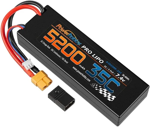 Vista 6 de Batería Lipo 2S 7.4V 5200mAh 35C W XT60 Plug + Adaptador 2-Cell (2) Compatible con Traxxas Slash 4x4 4WD 2WD Stampede Rustler E-Revo E-Maxx Spartan