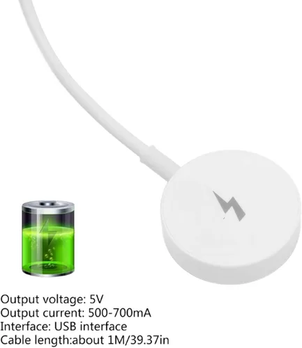 Vista 4 de GOWENIC Fossil Gen 1 2 3 Cargador de reloj inteligente, cable de carga USB magnético para soporte de cargador Fossil Gen (blanco)