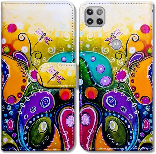 Vista 15 de Bcov Motorola One 5G Ace - Funda de piel con tapa y diseño de pájaro negro, con ranuras para tarjetas, cierre magnético y soporte