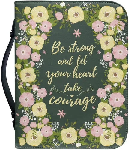 Vista 32 de Cozeyat American Flag Bible Cover Large Size Church Study Book Carrying Bag Highland Cow Bible Protective Case with Handle and Zippered Pocket for