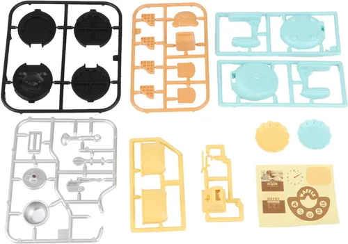 Vista 4 de Juego de cocina de casa de muñecas en miniatura, decoración 1:12, waflera para tostadora, báscula mezcladora, harina, 10 piezas, moderno kit