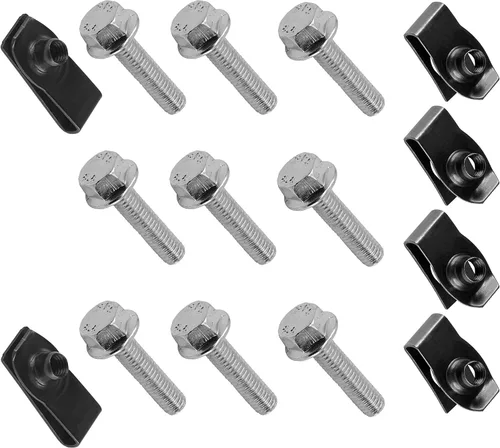 Vista 8 de Caltric Juego de clips y pernos para capó de guardabarros de tractor (15 piezas) para John Deere 4400, 4310, 4300, 4210, 4200 (negro)