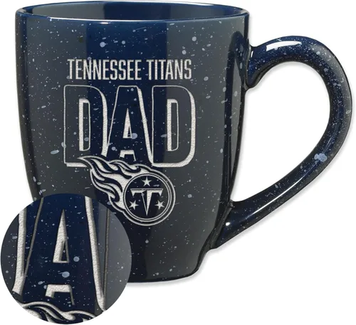 Vista 50 de Rico Industries NFL Football #1 Dad 16 oz Team Color Laser Engraved Ceramic Coffee Mug