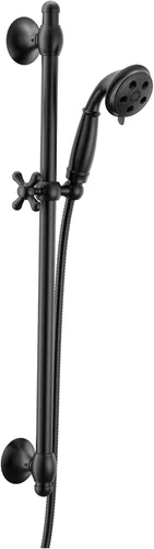 Vista 3 de Delta Faucet 3-Spray H2Okinetic Slide Bar ducha de mano con manguera, bronce champán 51308-CZ