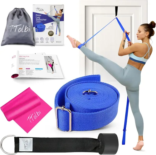 Vista 9 de Stretching Strap with Door Anchor & Resistance Band – Leg Stretcher for Improving Flexibility & Splits – Ideal for Ballet, Dance, Cheer, Yoga &