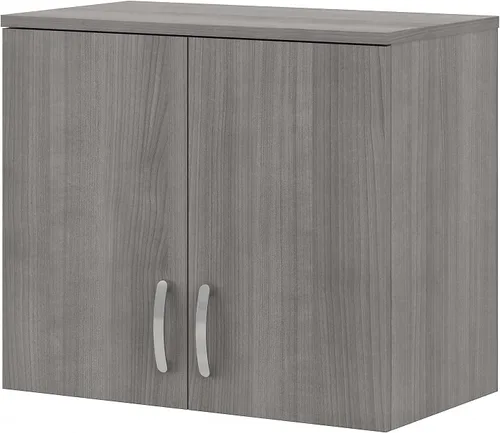 Bush Business Furniture - Armario de pared universal con puertas y estantes en gris platino, organizador versátil para el hogar, unidad de