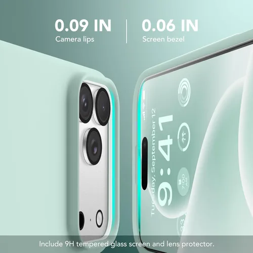 Vista 663 de GONEZ Funda magnética para iPhone 14, compatible con Magsafe, con protector de pantalla + protector de cámara, forro de microfibra antiarañazos