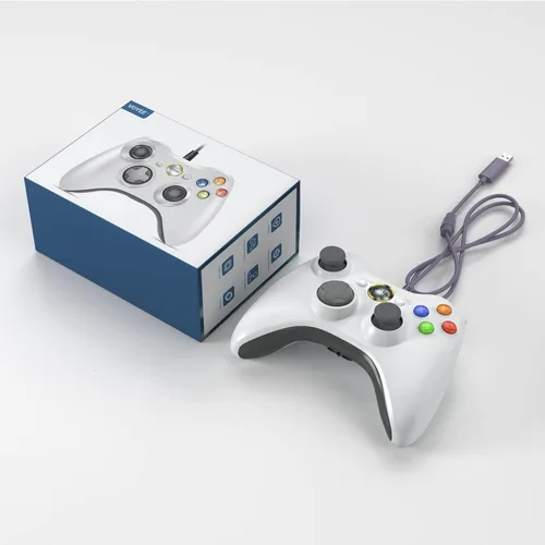 Vista 7 de VOYEE Controlador de PC, controlador con cable compatible con Microsoft Xbox 360 y SlimPC Windows 1087, con joystick mejorado, doble choque
