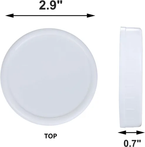 Vista 3 de 2 docenas de tapas de tarro Mason de boca regular, tapas de plástico para almacenamiento de tarros Mason y más, estándar, diámetro 70 mm, blanco