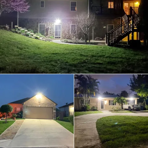 Vista 7 de SANSI 55W luces de exterior con sensor de movimiento 7000LM luces de seguridad LED súper brillantes, luz de inundación de 5000K de atardecer al