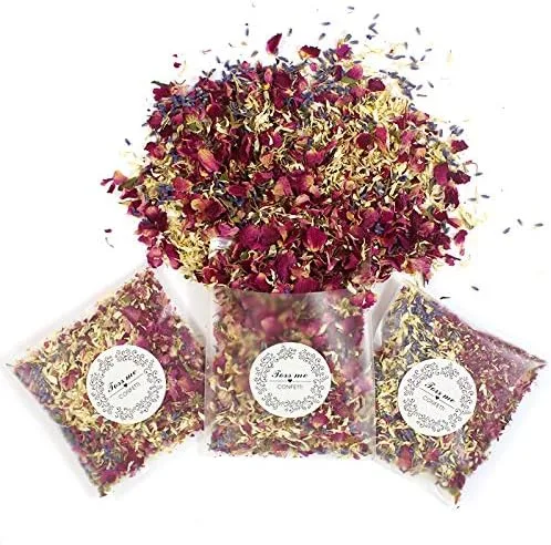 Vista 3 de Confeti de flores secas y pétalos 100% natural confeti de boda seco pétalos de flores secas Pop decoración de boda y fiesta biodegradable confeti