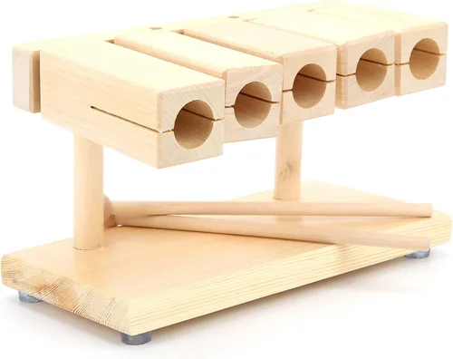 Vista 8 de Wood Percussion Block 5 Tones Rhythm Maple Blocks with Hammer, Music Percussion Instrument, Hand Polished Clappers for National Opera Music, Folk