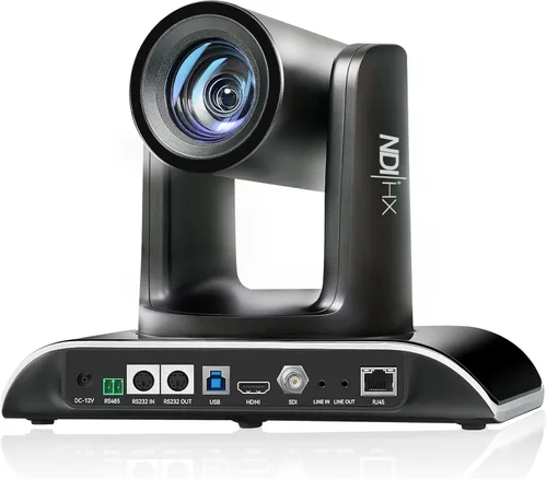 Vista 12 de Tenveo Cámara 4K NDI PTZ AI Humanoide y Face Auto-Tracking HDMI/USB3.0/LAN (PoE) Zoom óptico 20X (*2) y 7 '' LCD Quad-Screen NDI PTZ Joystick