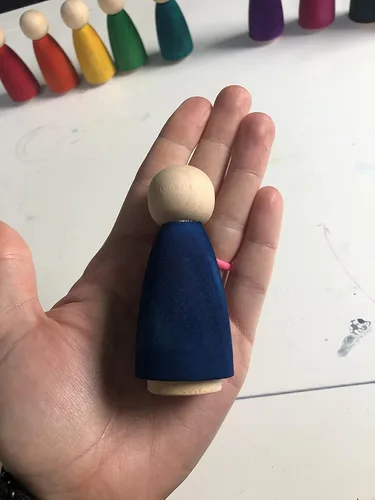 Vista 7 de HOIGON 30 muñecas de madera de 3.5 pulgadas, muñeca de madera sin terminar de 3.543 in para manualidades, boda, decoración de pasteles, pintura