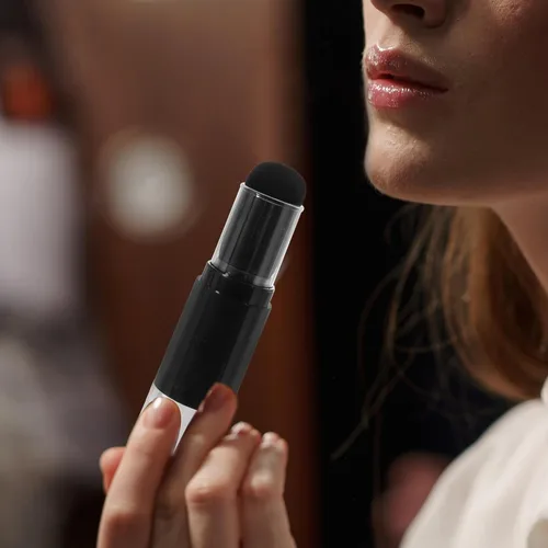 Vista 9 de FOMIYES Cepillo para polvo con botella recargable, cepillo de base de viaje, cepillo para rubor facial, cepillo de maquillaje para líquido, crema