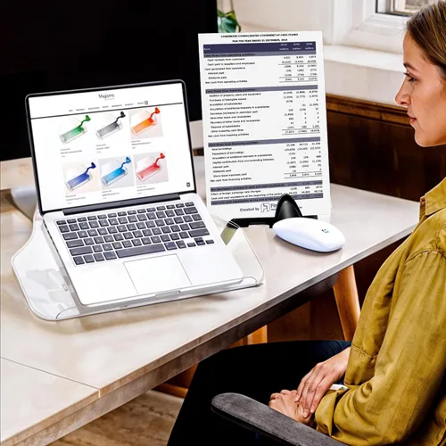 Vista 6 de MemoScape PRO - Soporte ajustable en línea para documentos para escritorio, ayuda a aumentar la productividad y reducir la tensión del cuello